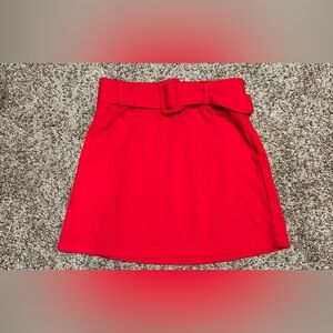 SHEIN Vibrant Red Mini Skirt with Belt